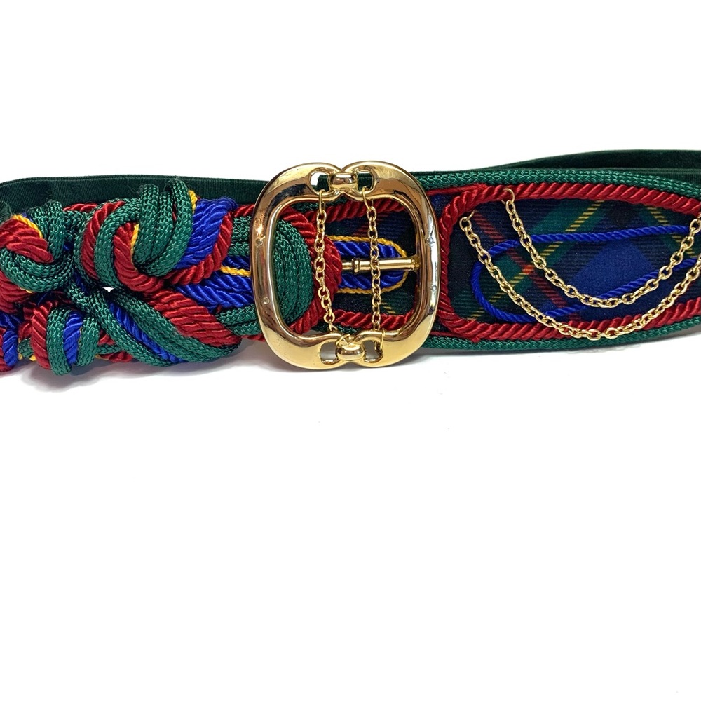 Vtg Carolyn Tanner Braided Rope & Chain Adjustable Belt